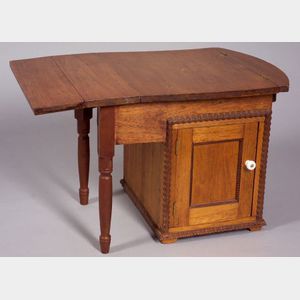 Walnut Model or Child Size Cabinet/Sewing Table
