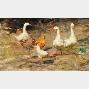 Richard Alan Schmid (American, b. 1934) White Geese