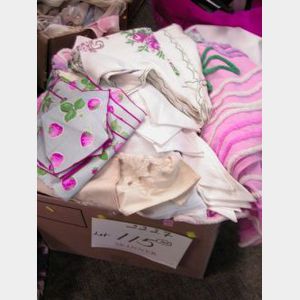 Two Boxes of Assorted Table and Personal Linens.