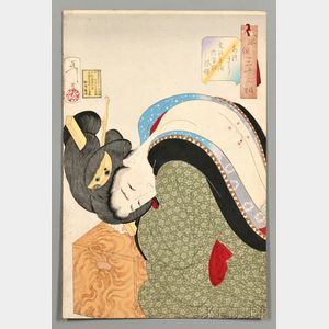 Tsukioka Yoshitoshi (1839-1892),Hot: the Appearance of a Wealthy Housewife in the Bunsei Era