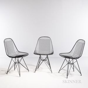 Three Ray (1912-1988) and Charles Eames (1907-1978) for Herman Miller DKR Eiffel Base Side Chairs