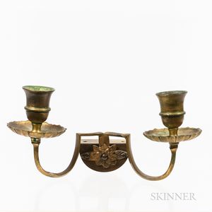 Two-arm Brass Candle Sconce