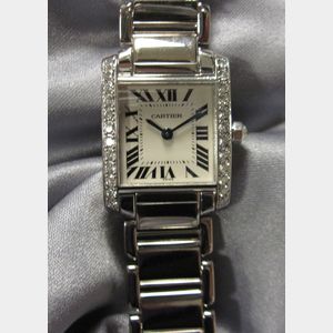 18kt White Gold and Diamond "Tank Francaise" Wristwatch, Cartier