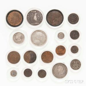 Eighteen Napoleonic Coins