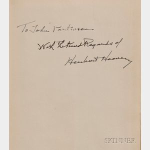 Hoover, Herbert (1874-1964),Signed Copy