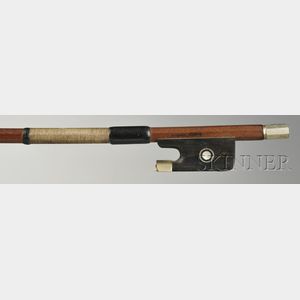 French Nickel Mounted Violin Bow, Francois Lotte for Paul Bisch