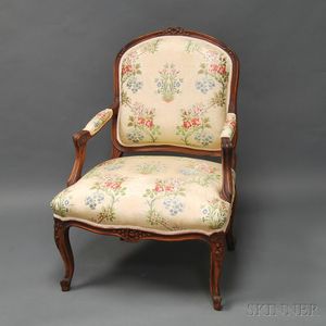 Louis XV-style Upholstered Fauteuil