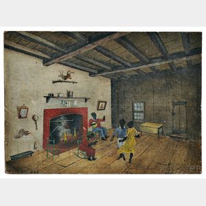 American School, 19th Century African Americans in a Cottage Interior