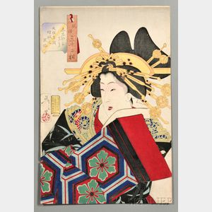 Tsukioka Yoshitoshi (1839-1892),Feminine: the Appearance of a 'Castle-toppler' of the Tempo Era