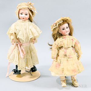 Kammer & Reinhardt/Simon & Halbig Open Mouth Bisque Doll and a Belton-type Bisque Doll