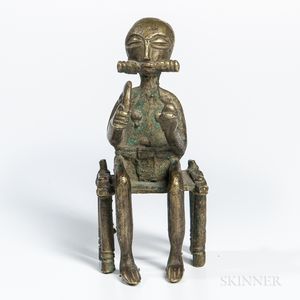 Bronze Seated Figure of a Chief