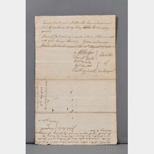 Newburyport, Massachusetts (1784) Warrant for Town Meeting.