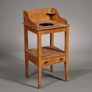 Federal Faux Tiger Maple Grain-painted Washstand
