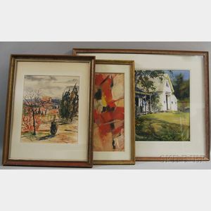 Three Framed Works: Judi Wagner (American, 20th Century),White House