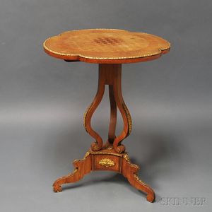 Louis XV-style Walnut Veneer Parquetry Inlaid Side Table
