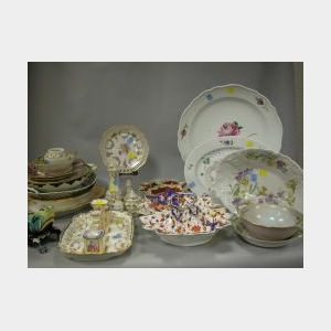 Group of Continental and English Decorated Ceramic Tableware.