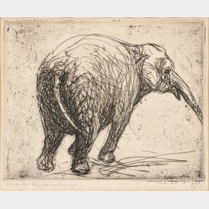 Charles H. Woodbury (American, 1864-1940) Elephant, Plate IV or V