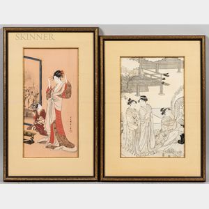 Chobunsai Eishi (1756-1829),Two Woodblock Prints