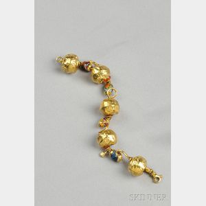 18kt Gold, Hardstone, Glass, and Diamond Bracelet, Misani