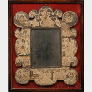 Early Stuart Needlework-framed Looking Glass