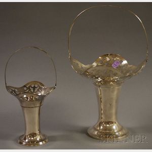 Two Pairpoint Silver Plated Basket Vases