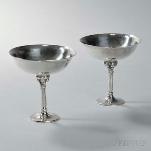 Pair of Georg Jensen Sterling Silver Compotes