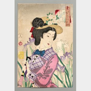 Tsukioka Yoshitoshi (1839-1892),Strolling: the Appearance of an Upper-class Wife of the Meiji Era