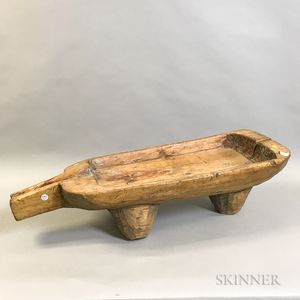 Large Mexican Carved Wood Trough
