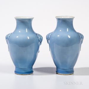 Pair of Clair-de-lune Vases