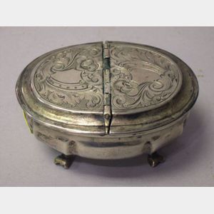 Silver Plated Footed Snuff Box.