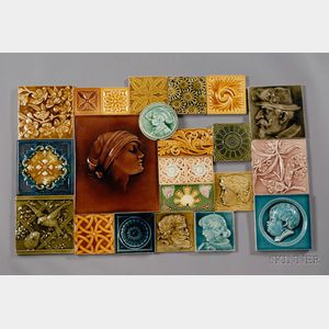 Fifty-three Decorated Tiles: Various Makers