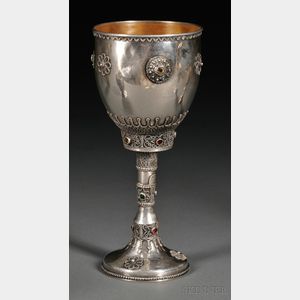 Silver and Stone-mounted Ceremonial Chalice