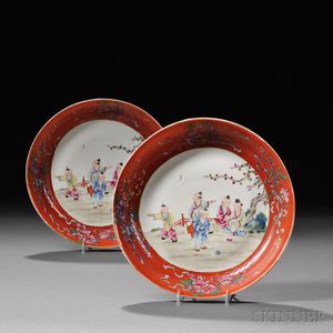 Pair of Famille Rose Dishes