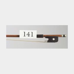 French Nickel Mounted Violoncello Bow, Charles Bazin