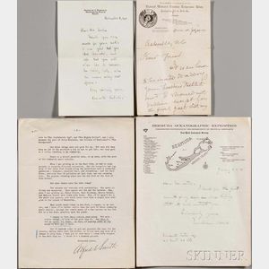 American Writers, Politicians, Activists, and Explorers, Five Signed Letters, Late 19th-Early 20th Century.