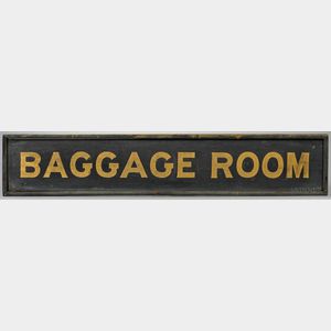 Painted "BAGGAGE ROOM" Sign
