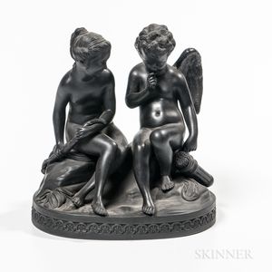 Wedgwood Black Basalt Cupid and Psyche Group
