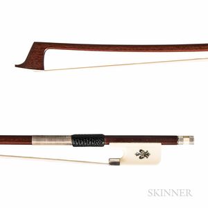 Silver-mounted Violoncello Bow, N. David Crowder