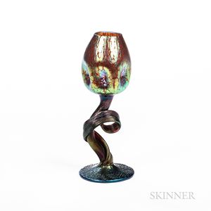 Art Nouveau Tulip-form Glass Vase Attributed to Loetz