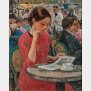 François Gall (French/Hungarian, 1912-1987) Girl at a Cafe