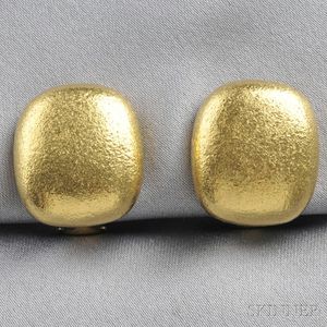 18kt Gold Earclips, Tiffany & Co.