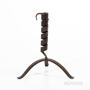 Reproduction Wrought Iron Spiral Candlestick