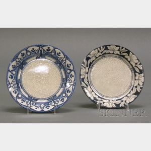 Dedham Pottery Moth and Stylized Azalea Plates