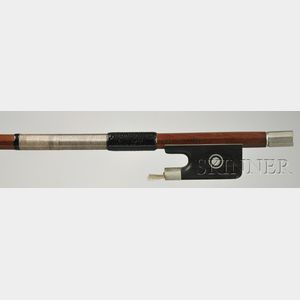 French Nickel Mounted Violin Bow, Francois Lotte