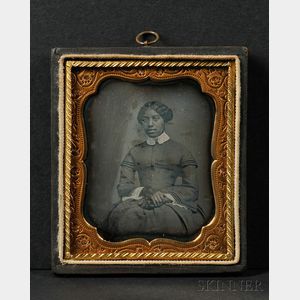 Sixth Plate Daguerreotype Portrait of a Young Black Woman