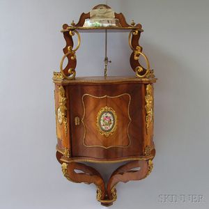 Louis XV-style Ormolu-mounted Kingwood Veneer Hanging Cabinet