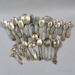 Small Group of Miscellaneous Mostly Sterling and Coin Silver Flatware