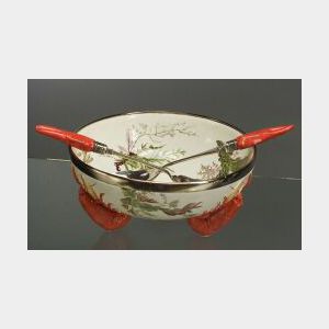 Wedgwood Queen&#39;s Ware Lobster Bowl with Servers