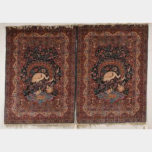Pair of Kashan Pictorial Rugs