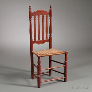 Red-painted Bannister-back Chair